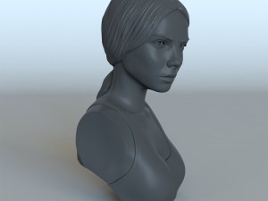 portrait of a girl with a ponytail 3D 프린트 모델
