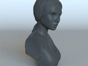 portrait of a girl with a ponytail 3D Print Model