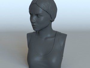 portrait of a girl with a ponytail 3D 프린트 모델