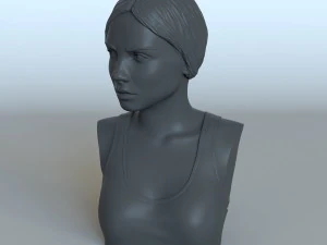 portrait of a girl with a ponytail 3D Print Model