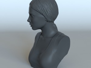 portrait of a girl with a ponytail 3D 프린트 모델