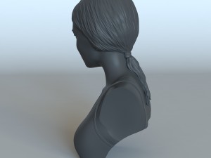 portrait of a girl with a ponytail 3D 프린트 모델