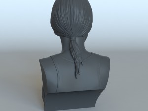 portrait of a girl with a ponytail 3D 프린트 모델