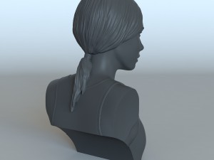 portrait of a girl with a ponytail 3D 프린트 모델