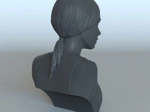 portrait of a girl with a ponytail 3D Print Model