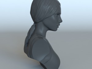 portrait of a girl with a ponytail 3D 프린트 모델