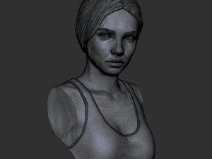 portrait of a girl with a ponytail 3D 프린트 모델