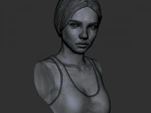 portrait of a girl with a ponytail 3D Print Model