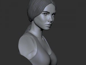 portrait of a girl with a ponytail 3D 프린트 모델