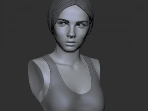 portrait of a girl with a ponytail 3D 프린트 모델