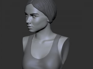 portrait of a girl with a ponytail 3D 프린트 모델