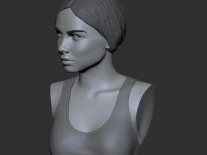 portrait of a girl with a ponytail 3D Print Model
