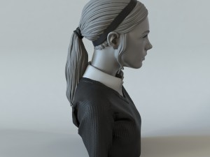 portrait of a girl with a ponytail 1 3D-Druckmodell
