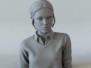 portrait of a girl with a ponytail 1 3D-Druckmodell
