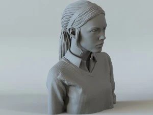 portrait of a girl with a ponytail 1 3D Print Model