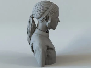 portrait of a girl with a ponytail 1 3D Print Model