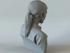 portrait of a girl with a ponytail 1 3D Print Model