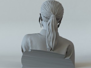 portrait of a girl with a ponytail 1 3D-Druckmodell