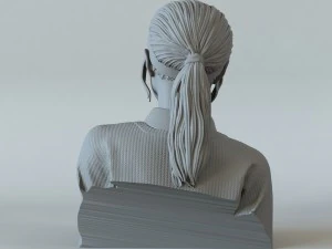 portrait of a girl with a ponytail 1 3D Print Model
