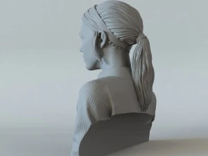 portrait of a girl with a ponytail 1 3D Print Model