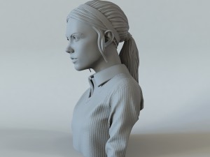 portrait of a girl with a ponytail 1 3D-Druckmodell