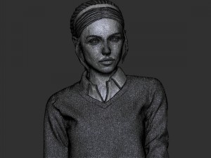 portrait of a girl with a ponytail 1 3D-Druckmodell