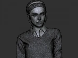 portrait of a girl with a ponytail 1 3D Print Model