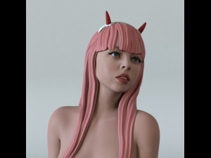 the girl with horns 3D Print Model