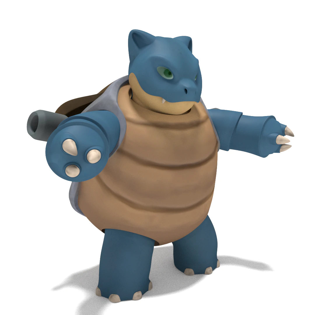pokemon blastoise 3D Model .c4d .max .obj .3ds .fbx .stl .blend 