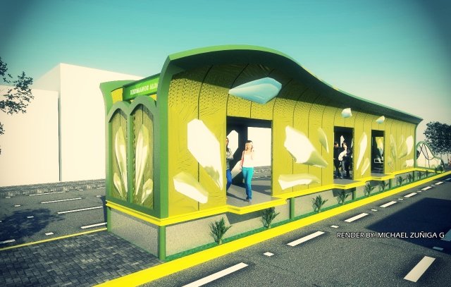 station bus modern 3Dモデル .c4d .max .obj .3ds .fbx .stl .blend 