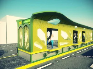 station bus modern 3D Model