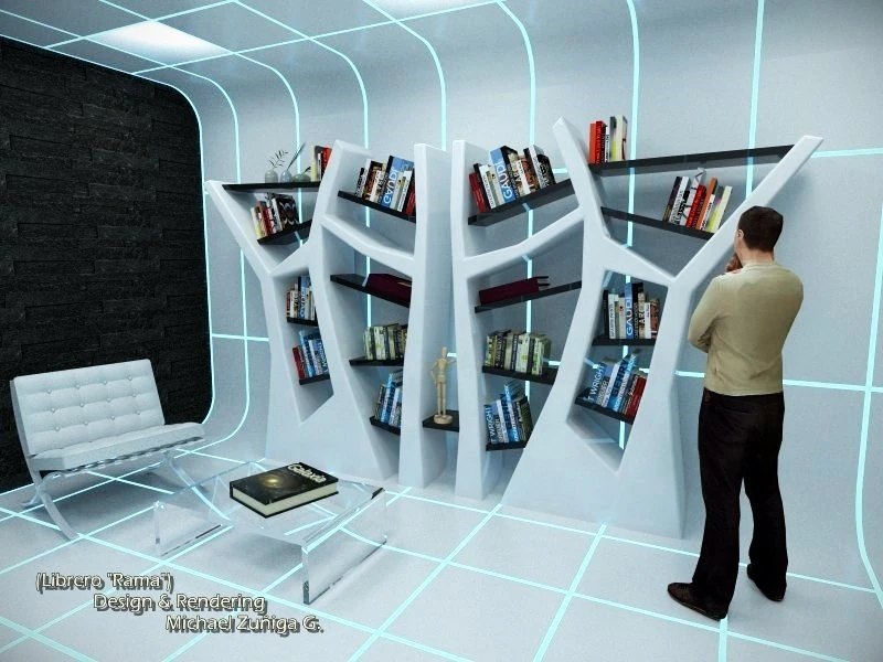 modern bookshelf 3D Model .c4d .max .obj .3ds .fbx .stl .blend 