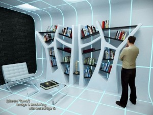 modern bookshelf Modèle 3D