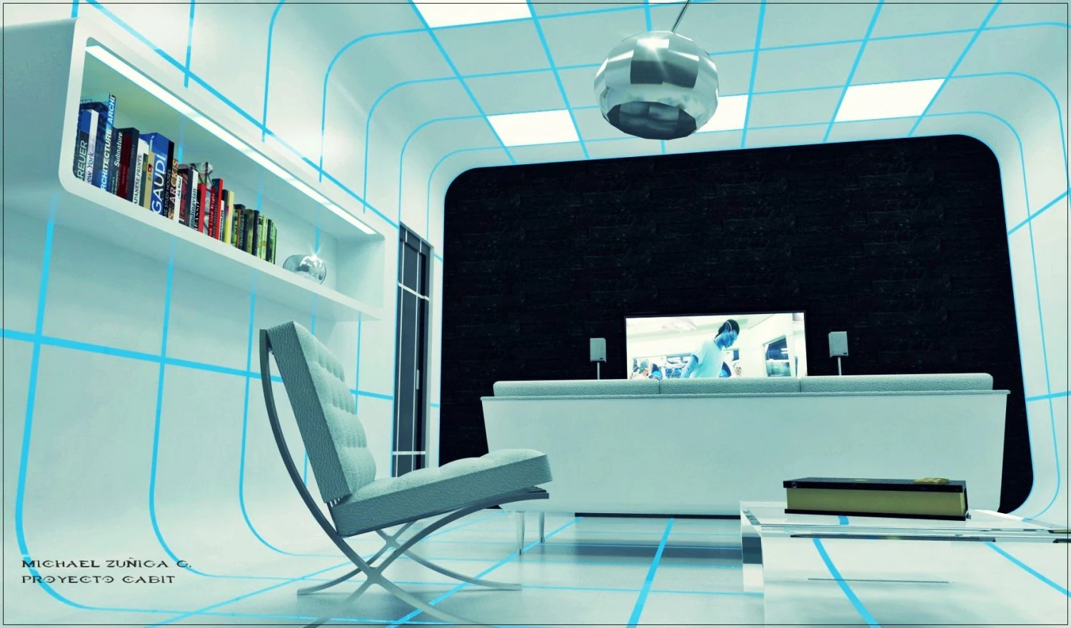 living room tron 3D Model .c4d .max .obj .3ds .fbx .stl .blend