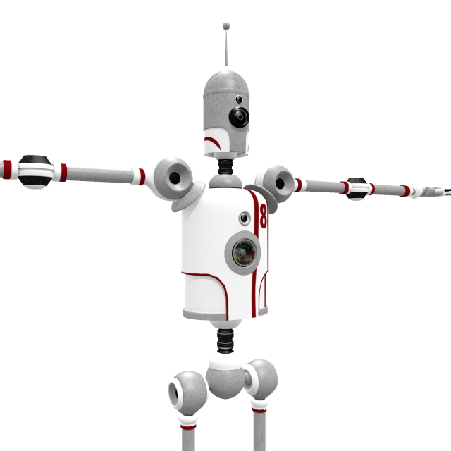 retro bot 60s 3D Модель .c4d .max .obj .3ds .fbx .stl .blend 