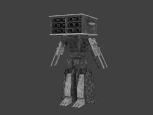 smart black camo mech 3D 模型