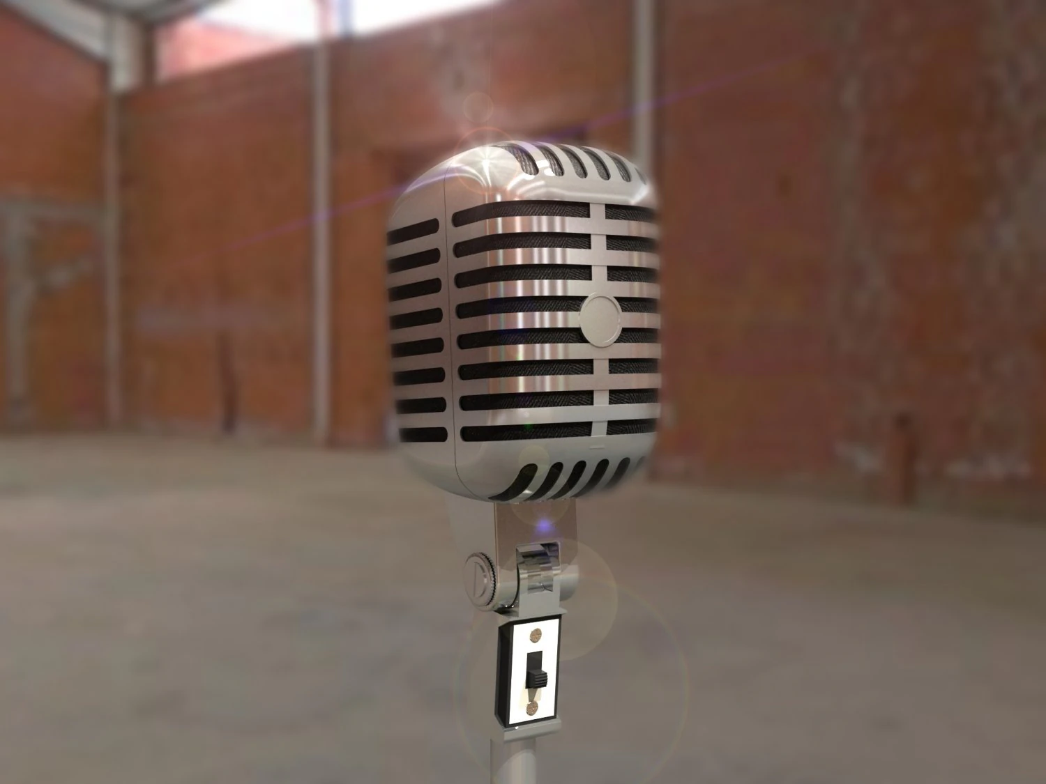 old school mic 3D Model .c4d .max .obj .3ds .fbx .stl .blend 