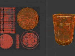 barrel low-poly mobile game model 3D Model