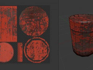 barrel low-poly mobile game model 3D Model