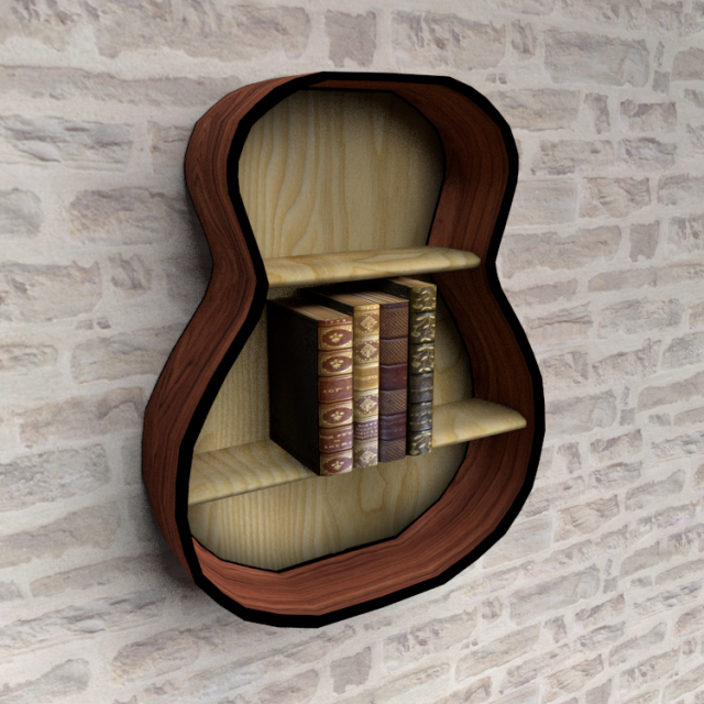 loft style bookshelf 3D Model .c4d .max .obj .3ds .fbx .stl .blend 