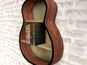 loft style bookshelf 3D Model