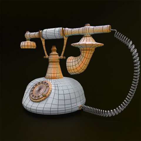retro telephone Modelo 3D .c4d .max .obj .3ds .fbx .stl .blend 