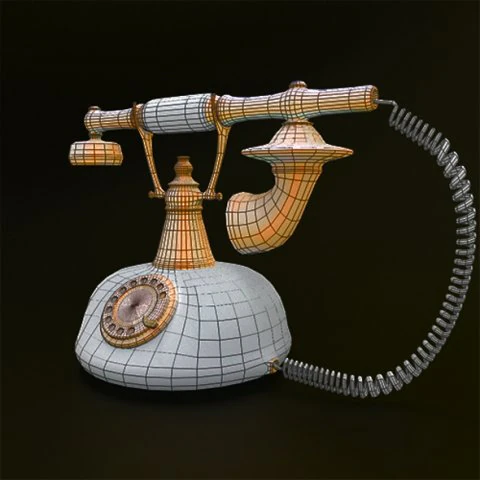 retro telephone 3D Model .c4d .max .obj .3ds .fbx .stl .blend 