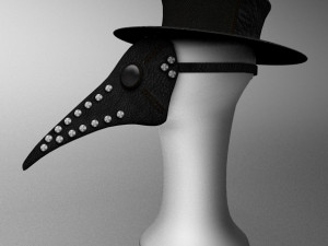 plague doctors mask and hat 3D Model