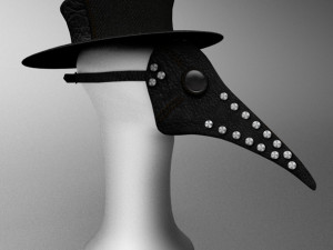 plague doctors mask and hat 3D Model