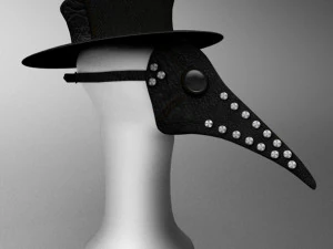 plague doctors mask and hat 3D Model