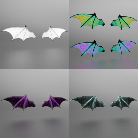 bat wings halloween special price 3D Model .c4d .max .obj .3ds .fbx .stl .blend 