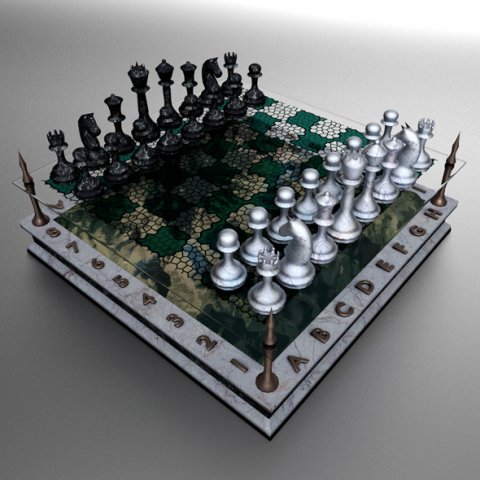 landscape chessboard 3D Model .c4d .max .obj .3ds .fbx .stl .blend 