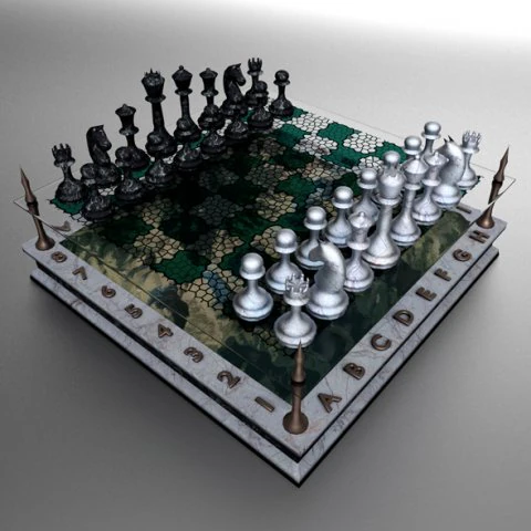 landscape chessboard 3D Model .c4d .max .obj .3ds .fbx .stl .blend 