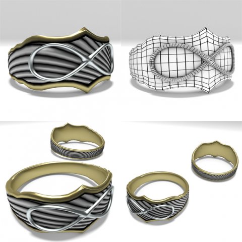 infinity ring 3D Model .c4d .max .obj .3ds .fbx .stl .blend 
